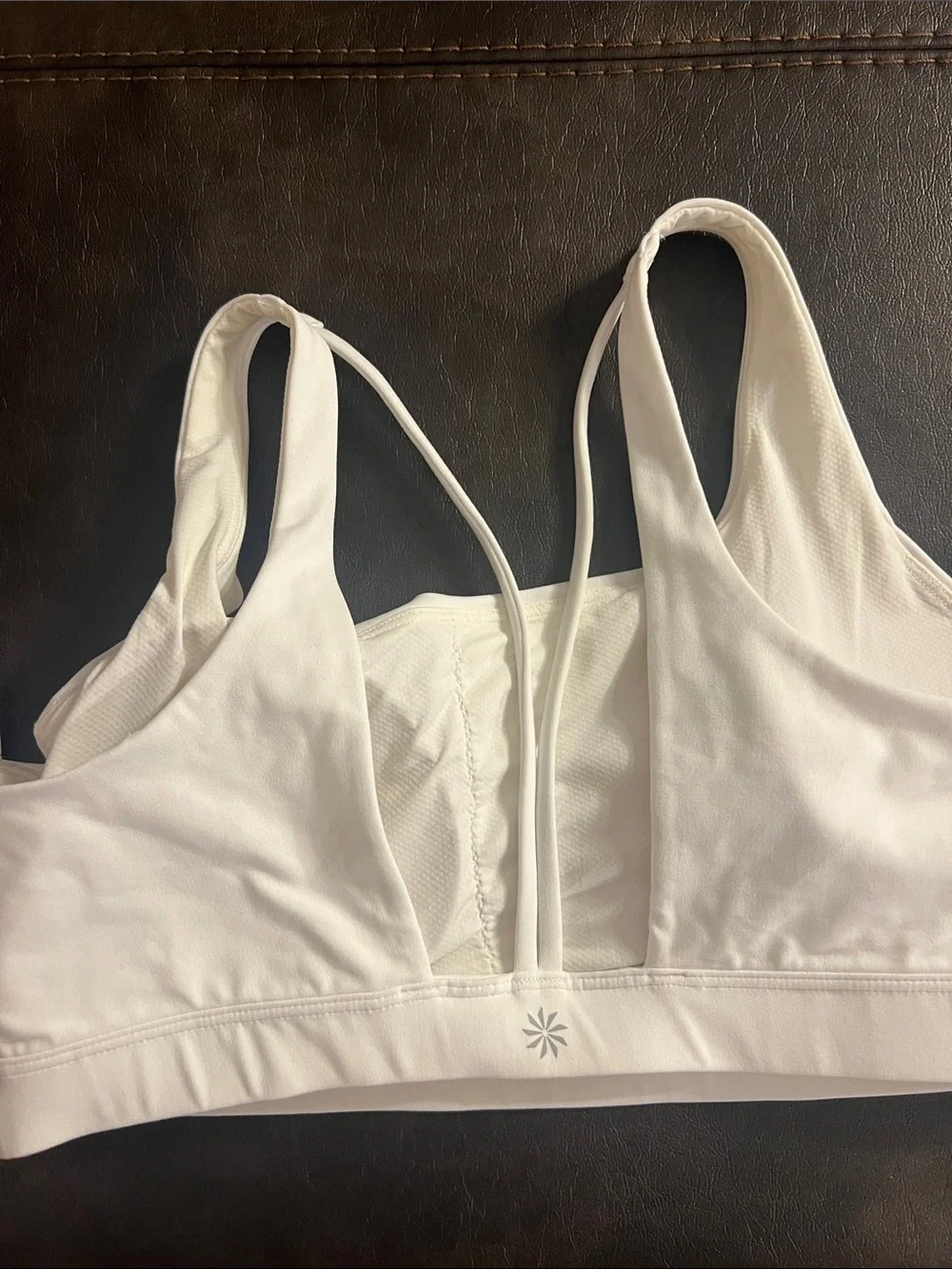 Athleta White Seamless Strappy Sports Bralette